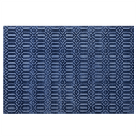 Tappeto Blu Viscosa 160 x 230 cm Motivo Geometrico Tessuto a Mano Flatweave