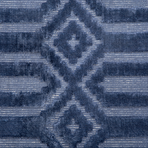 Tappeto Blu Viscosa 160 x 230 cm Motivo Geometrico Tessuto a Mano Flatweave