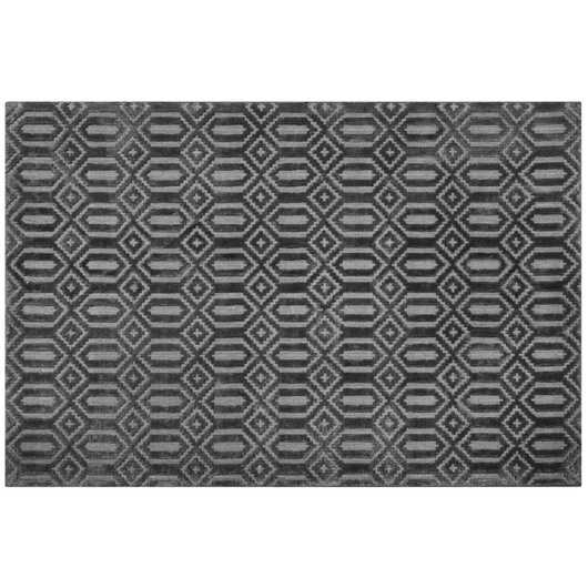 Tappeto Grigio Viscosa 160 x 230 cm Motivo Geometrico Tessuto a Mano Flatweave