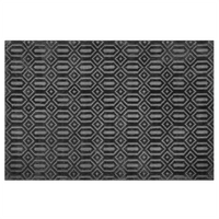 Tappeto Grigio Viscosa 140 x 200 cm Motivo Geometrico Tessuto a Mano Flatweave