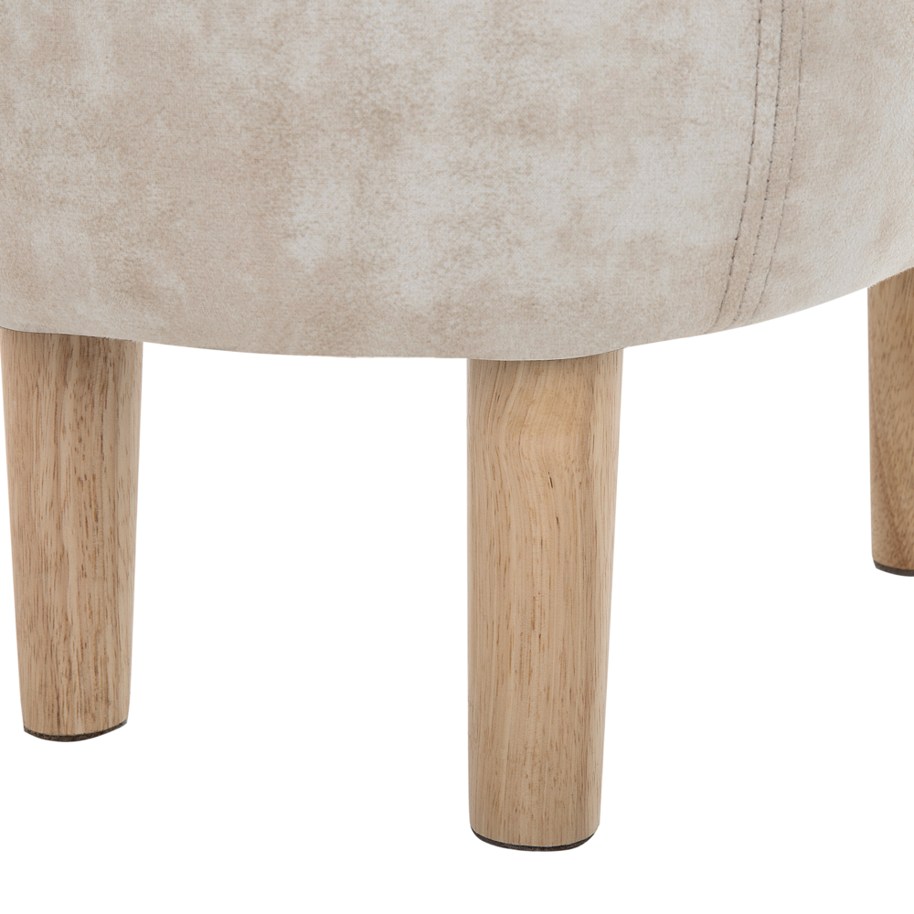Sgabello per bambini con animali renna Tessuto in poliestere beige Gambe in legno imbottite contenitore Poggiapiedi per asilo nido