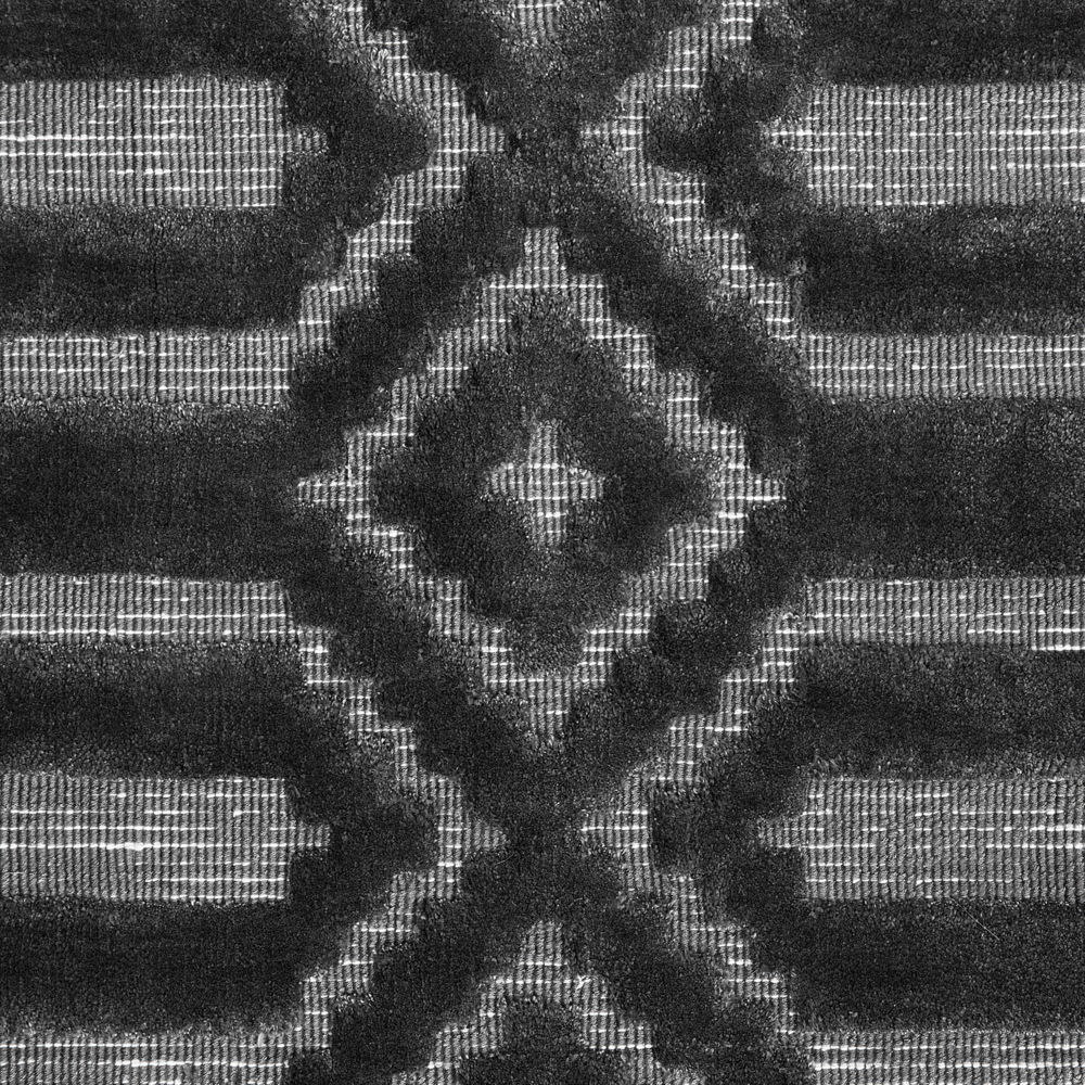 Tappeto Grigio Viscosa 80 x 150 cm Motivo Geometrico Tessuto a Mano Flatweave