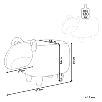 Sgabello per bambini Animale Agnello Poggiapiedi per asilo nido con gambe in legno imbottite in tessuto poliestere bianco