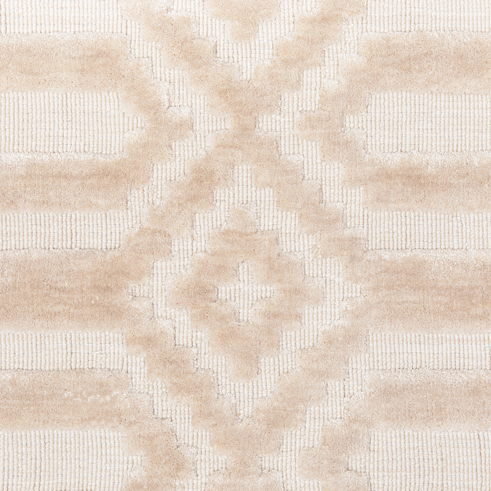 Tappeto Beige Viscosa 140 x 200 cm Motivo Geometrico Tessuto a Mano Flatweave