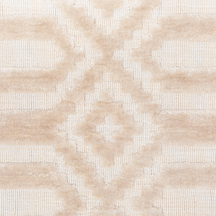 Tappeto Beige Viscosa 140 x 200 cm Motivo Geometrico Tessuto a Mano Flatweave
