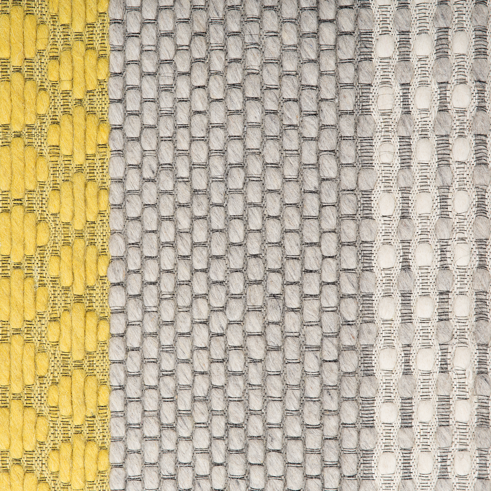 Tappeto 140 x 200 cm in lana colore grigio e giallo per camera da letto soggiorno