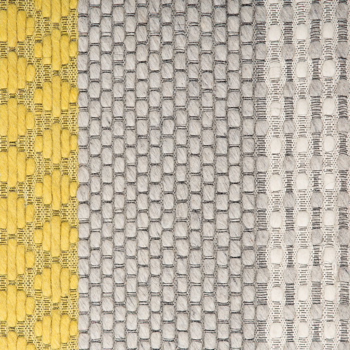 Tappeto 140 x 200 cm in lana colore grigio e giallo per camera da letto soggiorno