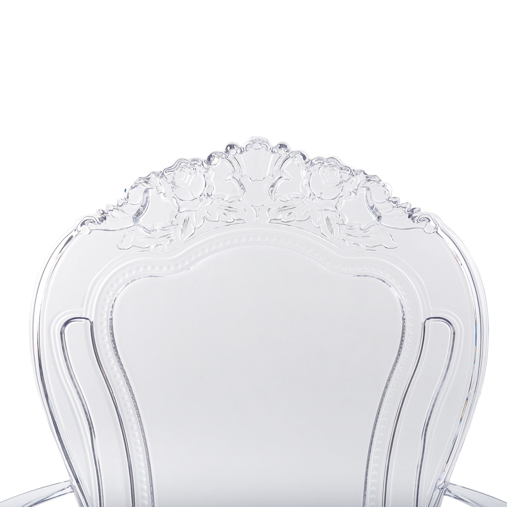 Set di 2 sedie da pranzo in acrilico trasparente con schienale solido impilabili dal design moderno vintage