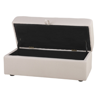 Divano letto componibile Pouf contenitore beige Cassetti estraibili Click Clack Vassoio ribaltabile Portabicchieri