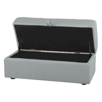 Divano letto componibile ottomana contenitore grigio chiaro cassetti estraibili Click Clack vassoio ribaltabile portabicchieri