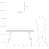 Lampada da Soffitto in Metallo Bianco da 112 cm a Sospensione con Paralume Geometrico Saldato Industrial