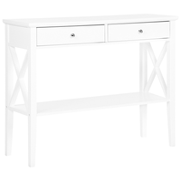 Tavolo Consolle Bianco 2 Cassetti Mobili Da Ingresso Design Retrò