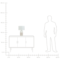 Lampada da tavolo Lampada da comodino con paralume in lino con base in ceramica beige