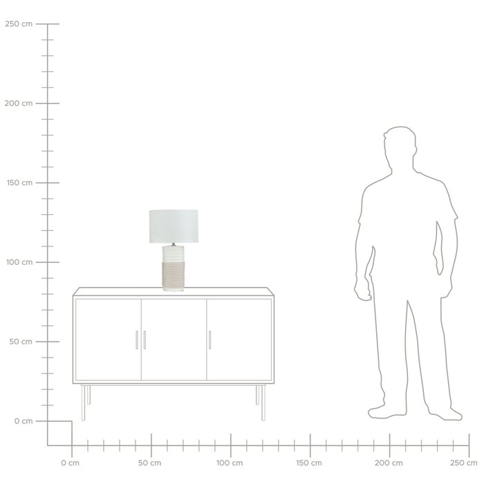 Lampada da tavolo Lampada da comodino con paralume in lino con base in ceramica beige