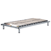 Rete a doghe regolabile manualmente 90 x 200 doghe in legno singole Struttura in acciaio Nero con gambe Doghe in legno autoportanti