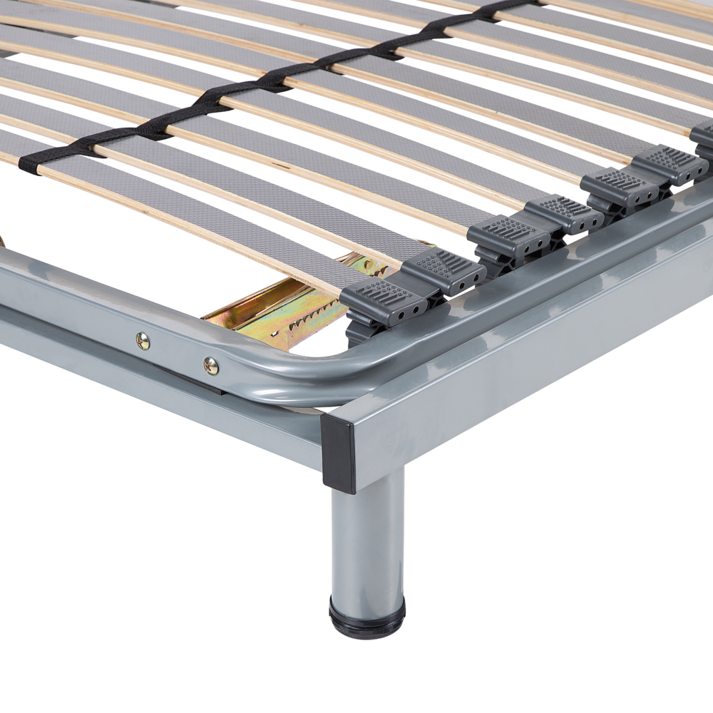 Rete a doghe regolabile manualmente 90 x 200 doghe in legno singole Struttura in acciaio Nero con gambe Doghe in legno autoportanti