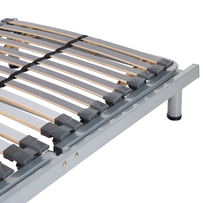 Rete a doghe regolabile manualmente 90 x 200 doghe in legno singole Struttura in acciaio Nero con gambe Doghe in legno autoportanti