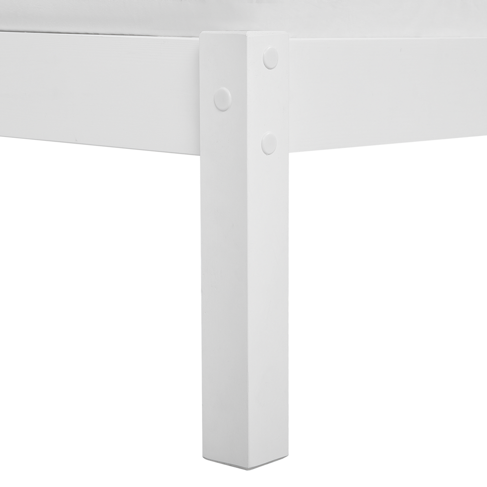 Letto in Legno di pino Bianco con Rete a Doghe Stile Classico 160 x 200 cm