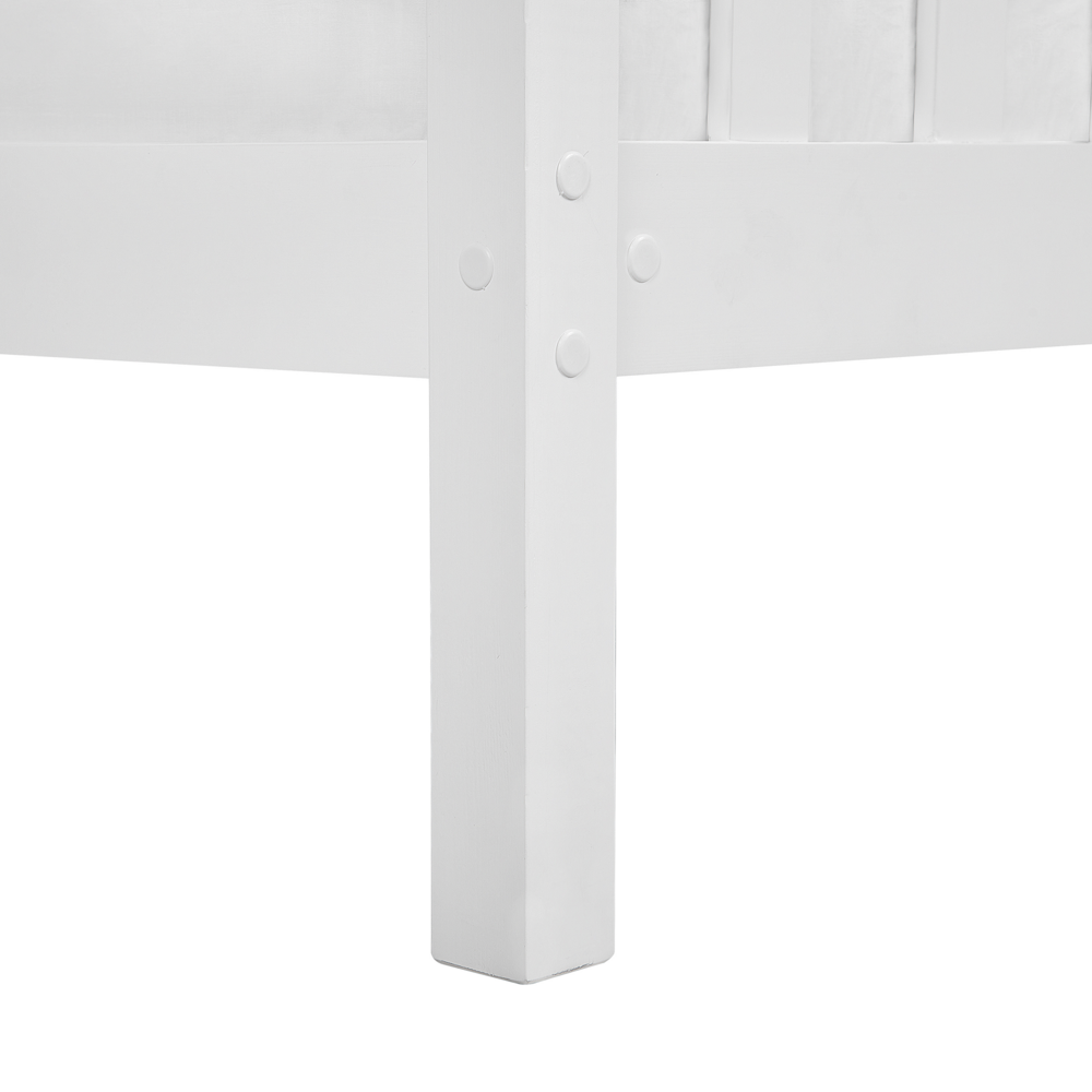 Letto singolo in legno di pino bianco 90 x 200 cm rete a doghe