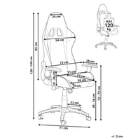 Sedia da gaming girevole in pelle sintetica nera e argento regolabile in altezza