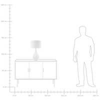 Lampada da Tavolo in Porcellana Beige Chiaro Paralume Tamburo 60H cm Glamour Soggiorno