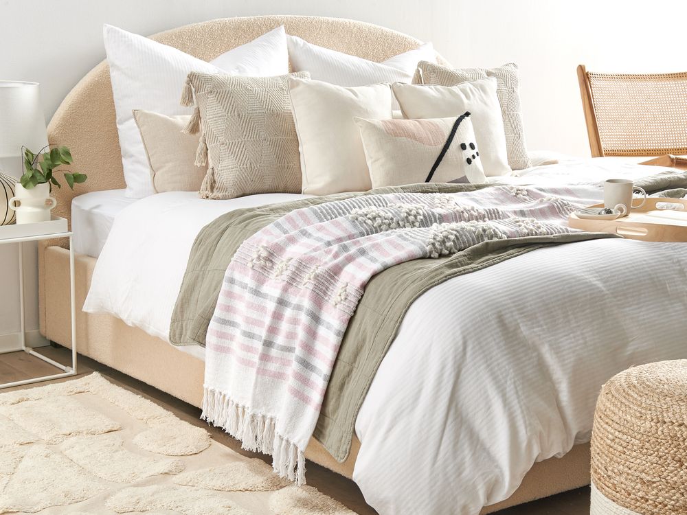 Coperta rosa plaid 125 x 150 cm Copriletto in stile Boho moderno