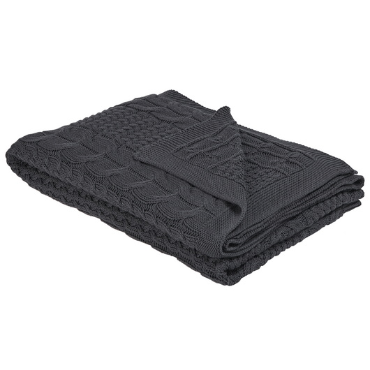 Coperta Copriletto plaid in cotone grigio 140 x 170 cm moderno