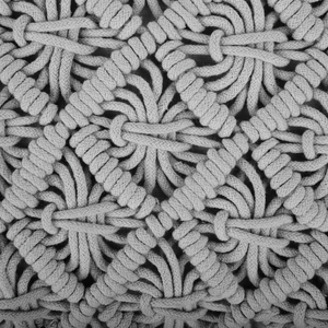 Cuscino Decorativo Grigio Cotone Macramè 45 x 40 cm Corda Boho Retro Decor Accessori