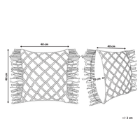 Cuscino Decorativo Rosa Cotone Macramè 40 x 40 cm con Nappe Corda Boho Retro Decor Accessori