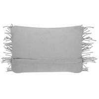 Cuscino Decorativo Grigio Cotone Macramè 30 x 45 cm con Nappe Corda Boho Retro Decor Accessori