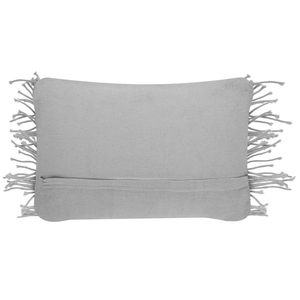 Cuscino Decorativo Grigio Cotone Macramè 30 x 45 cm con Nappe Corda Boho Retro Decor Accessori