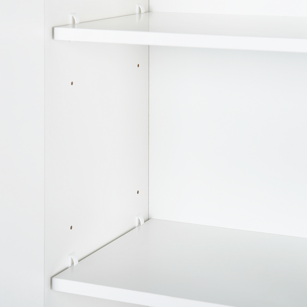 Pensile da bagno in MDF grigio 132 x 40 cm con 4 ripiani a parete