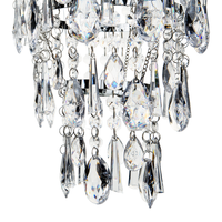 Lampada a Sospensione Argento Ferro Trasparente Finti Cristalli Lampadario Glam