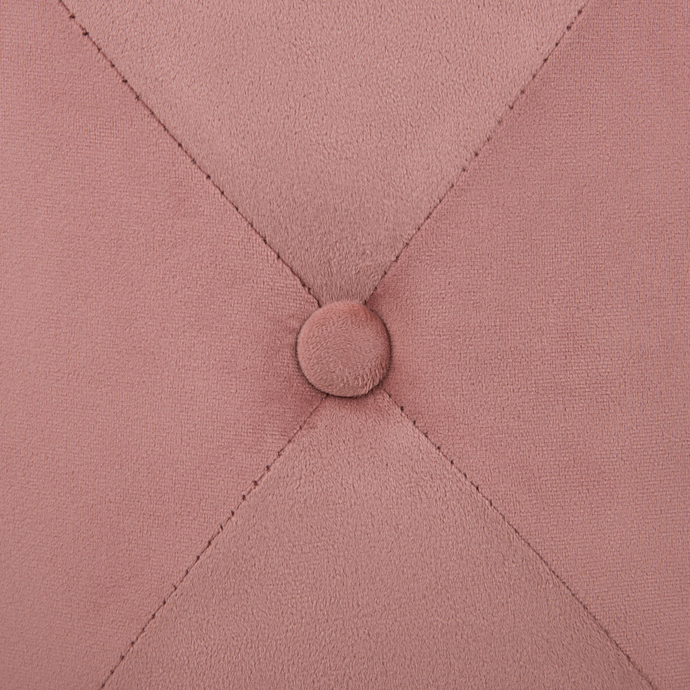 Poggiapiedi trapuntato rosa ottomana rotondo trapuntato Chesterfield