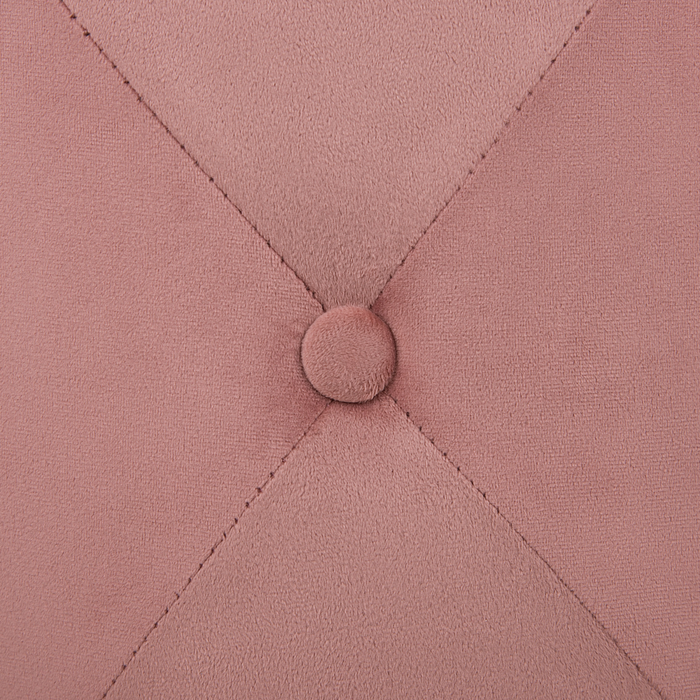 Poggiapiedi trapuntato rosa ottomana rotondo trapuntato Chesterfield