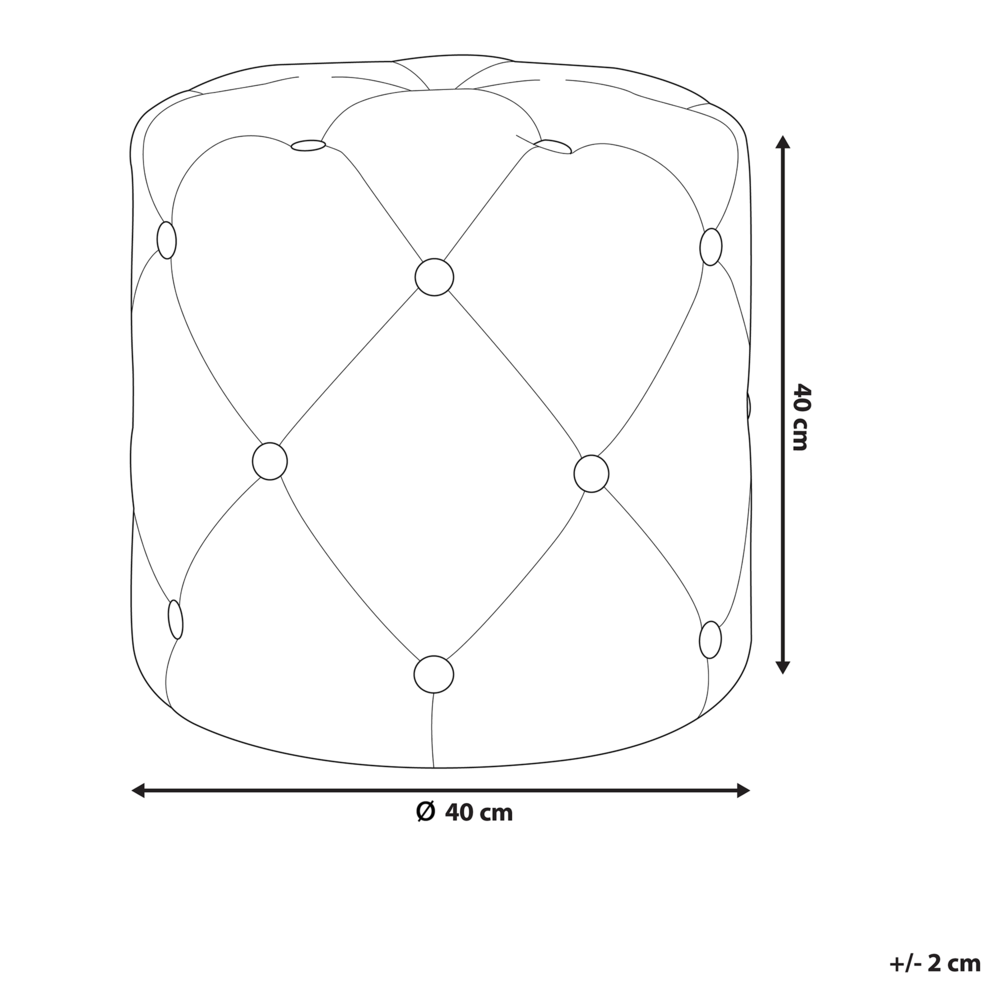 Pouf ottomana rotondo trapuntato grigio chiaro Pouf trapuntato Chesterfield