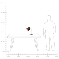 Lampada da Tavolo Nera con Base Treppiede in Metallo Arancio 42H cm Lampada da Notte di Design Moderno