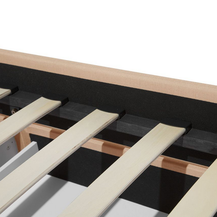 Struttura del letto Cassetto imbottito in poliestere beige 180 x 200 cm Design tradizionale