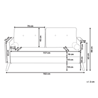 Divano in tessuto Rivestimento in tessuto grigio scuro a 2 posti capitonné con due sostegni