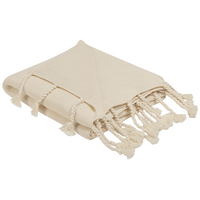 Coperta Morbida Beige in Cotone Camera da Letto Elegante 125 x 150 cm Copriletto stile Boho