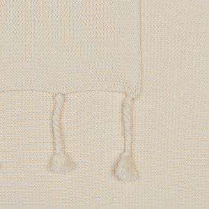 Coperta Morbida Beige in Cotone Camera da Letto Elegante 125 x 150 cm Copriletto stile Boho