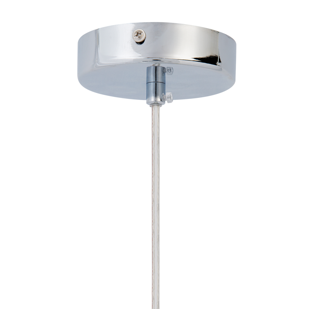 Lampadario in Vetro Argento lucido con Paralume Sferico Effetto 3D