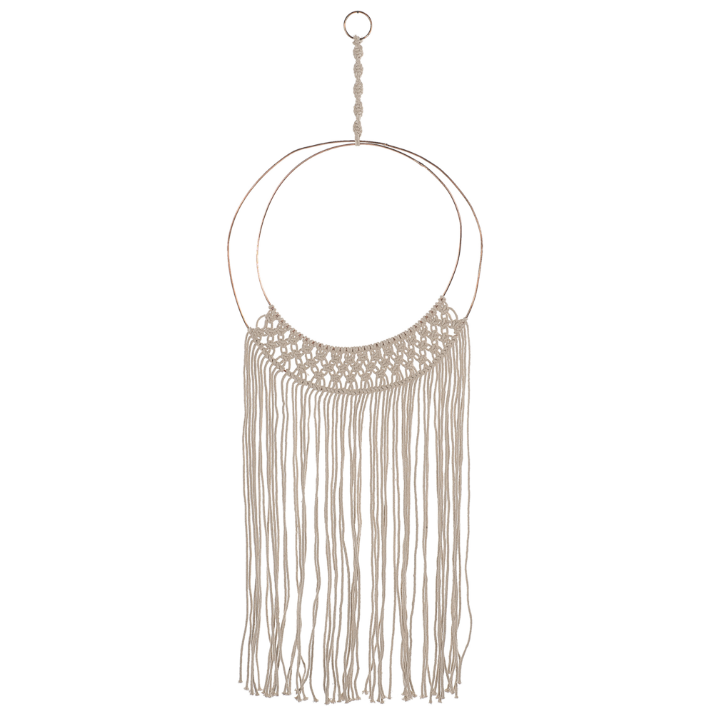 Appeso a parete Macramè Crema Naturale Beige Art in stile Boho