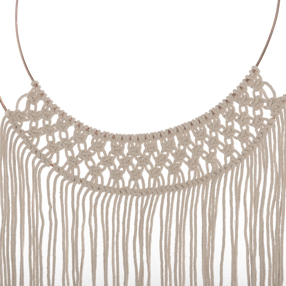 Appeso a parete Macramè Crema Naturale Beige Art in stile Boho