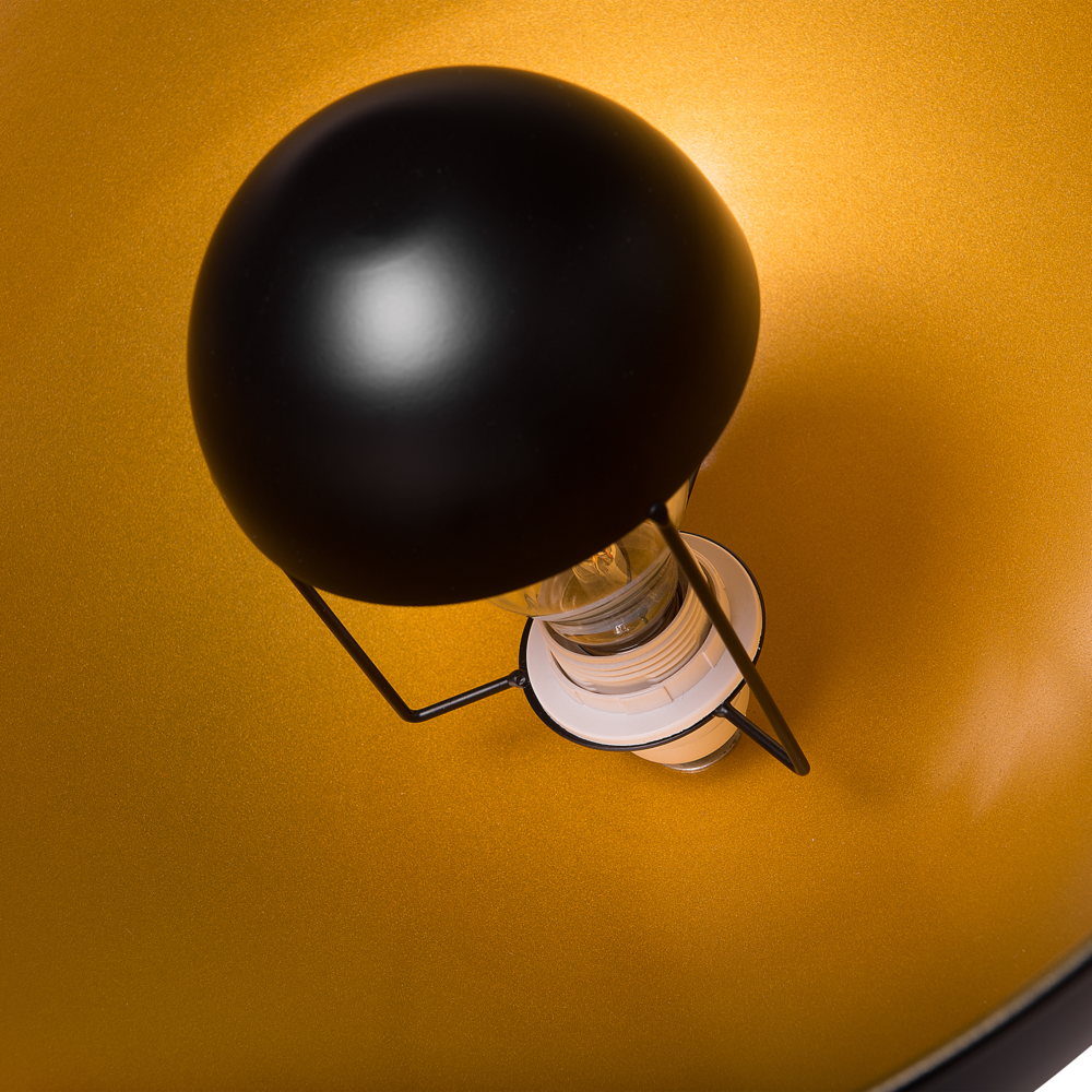 Lampada da Terra Nera con Metallo dorato 170 cm Base Treppiede Paralume Orientabile Design Industriale