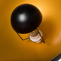 Lampada da Terra Nera con Metallo dorato 170 cm Base Treppiede Paralume Orientabile Design Industriale