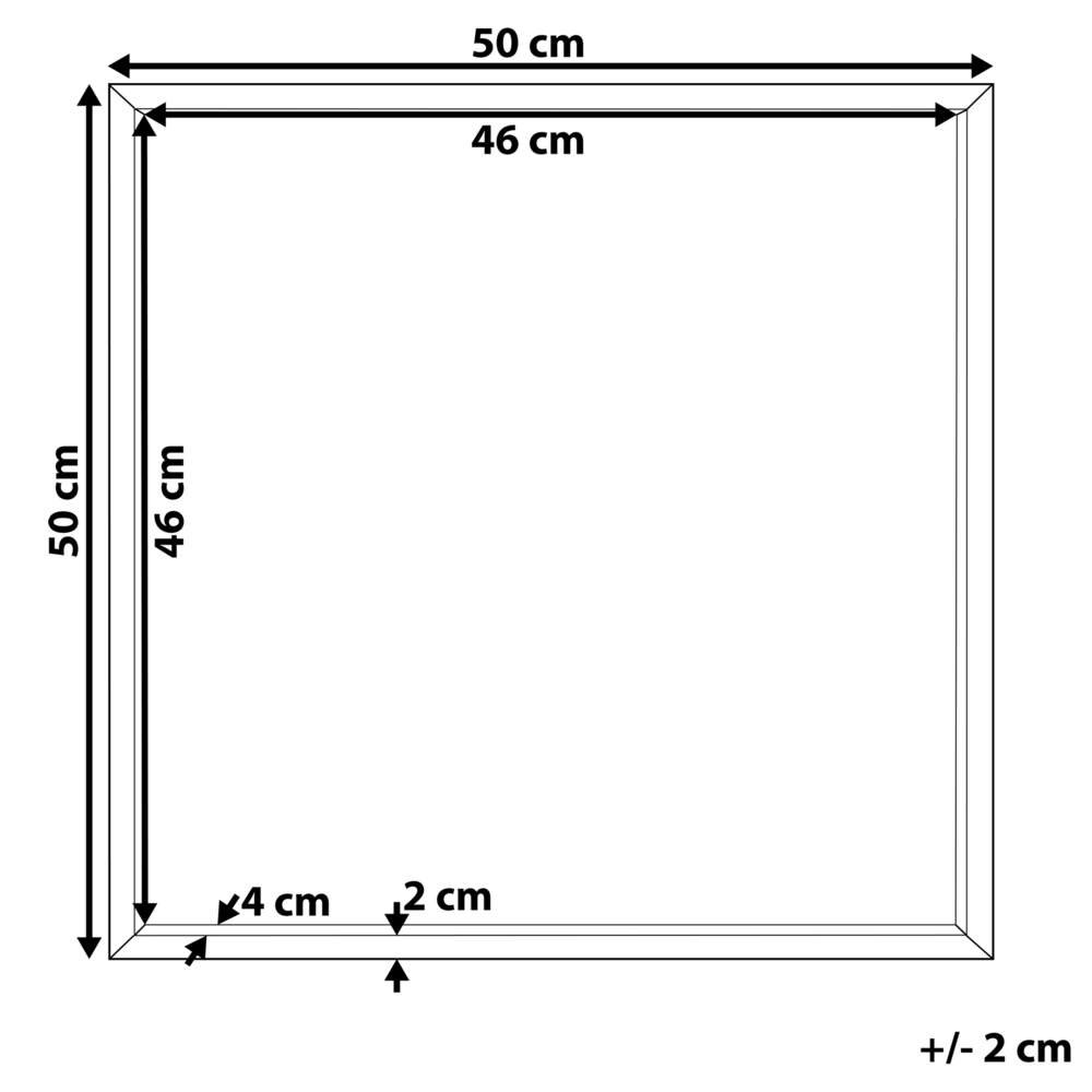 Specchio da parete grigio con cornice sintetica 50 x 50 cm quadrato da appendere alla parete