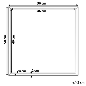Specchio da parete grigio con cornice sintetica 50 x 50 cm quadrato da appendere alla parete