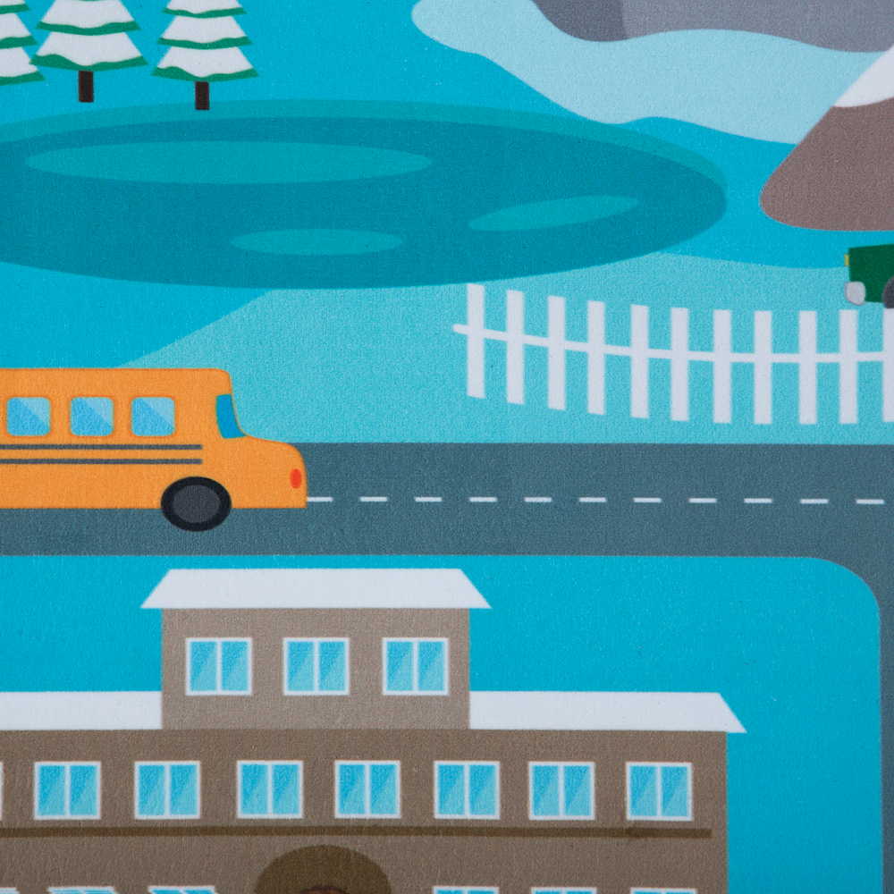 Tappeto Blu Poliestere Multicolore Bambini 80 x 150 cm per cameretta moderno