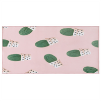 Tappeto tappetino Rosa e Verde Stampato Cactus 80 x 150 cm pelo corto per Bambini